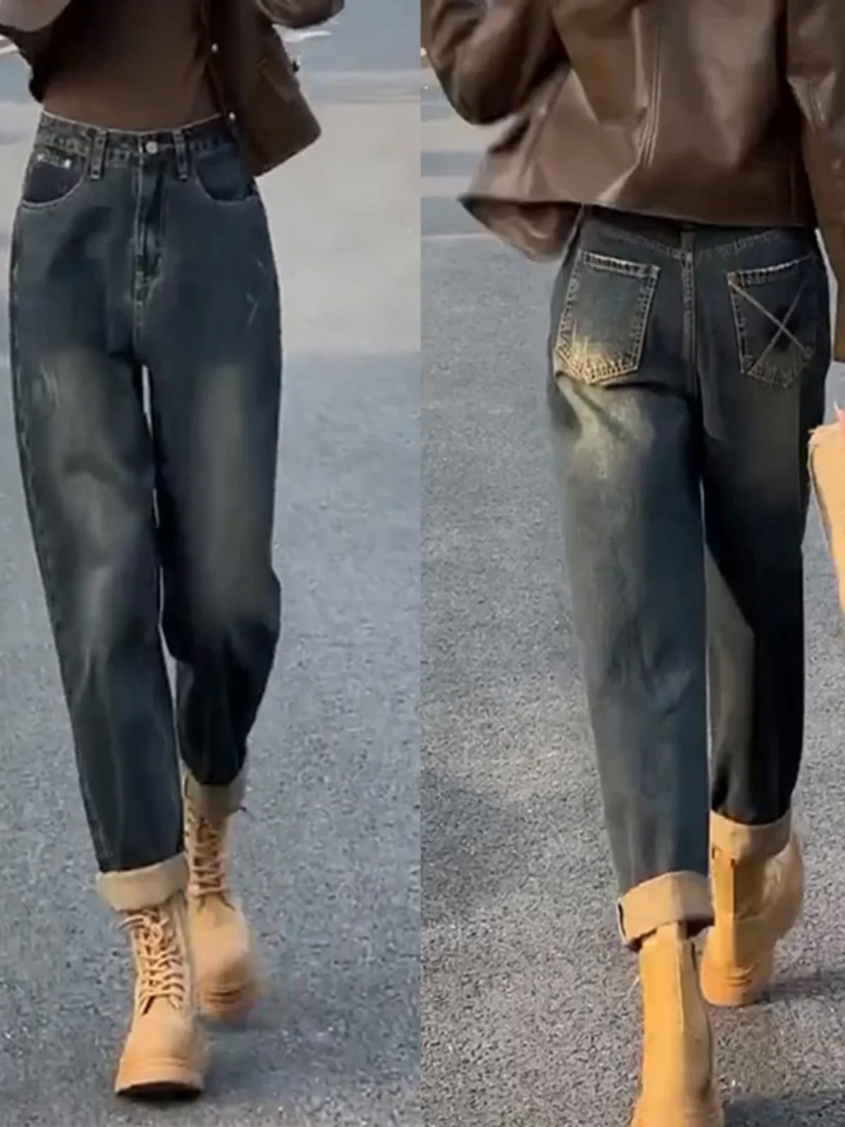 High Waist Fce Lined Harlan Denim Jeans Women plus Size Dad Pants Straight Leg Long Trousers Slimming Effect Autumn Winter
High Waist Fce Lined Harlan Denim Jeans Women plus Size Dad Pants Straight Leg Long Trousers Slimming Effect Autumn Winter