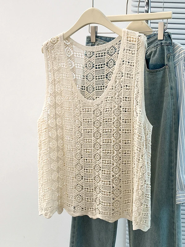 Bohemian Hollow out V-Neck Women's Vest Large Size Holiday Style Layering Tank Top Spring 2026 New Arrival City Commute
Bohemian Hollow out V-Neck Women's Vest Large Size Holiday Style Layering Tank Top Spring 2026 New Arrival City Commute
