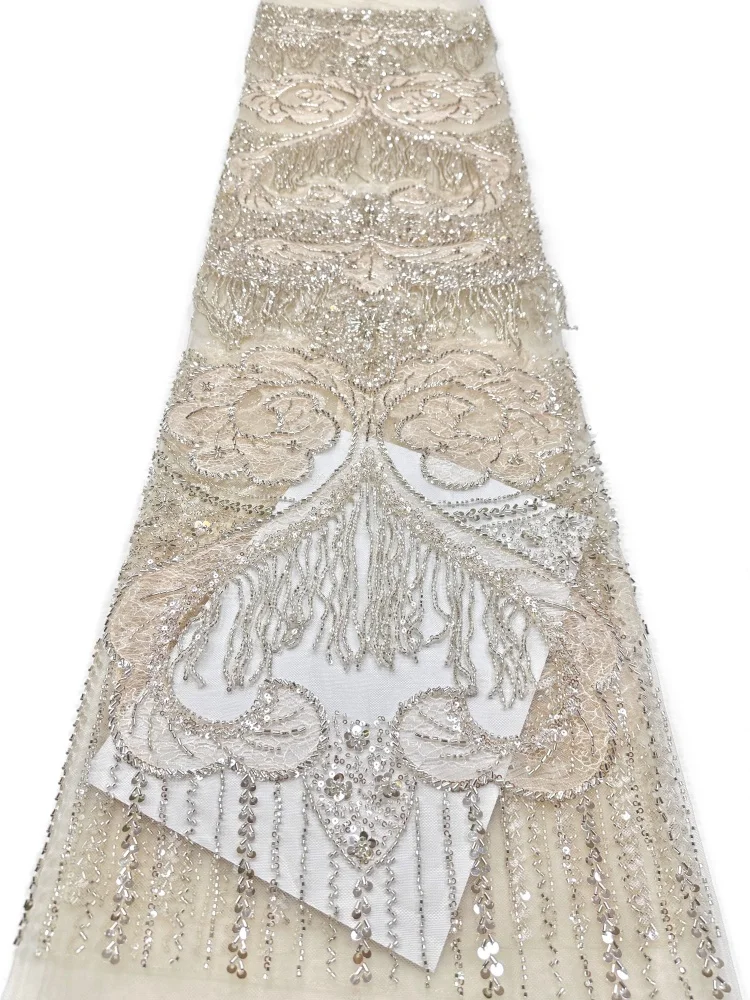 Latest African Nigerian 3D Beaded Lace Fabric, High-End French Sequins Mesh Lace Fabric For Women's Wedding Party Dresses.
Latest African Nigerian 3D Beaded Lace Fabric, High-End French Sequins Mesh Lace Fabric For Women's Wedding Party Dresses.