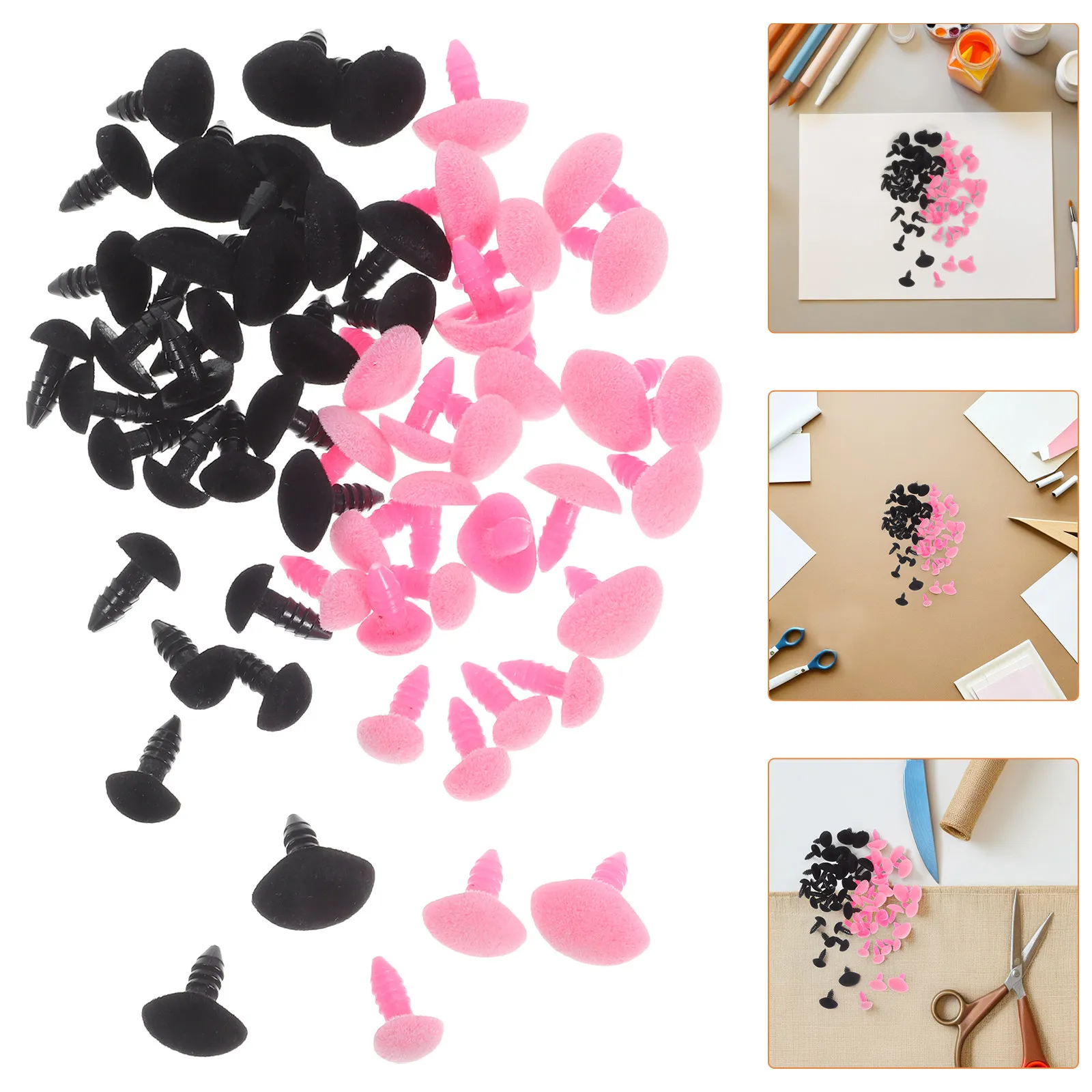 60Pcs Plastic Flocking Safety Noses Triangle Shape Craft Nose for Crochet Stuffed Animals Puppets Making Supplies
60Pcs Plastic Flocking Safety Noses Triangle Shape Craft Nose for Crochet Stuffed Animals Puppets Making Supplies