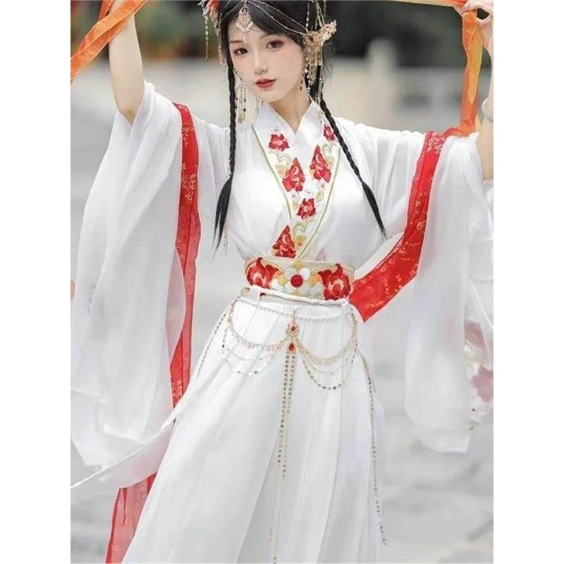 North and South Dynasties Waist Pleated Skirt Xianqi Cross-Neck Large Sleeve Chinese Style Daily Spring and Autumn Hanfu
North and South Dynasties Waist Pleated Skirt Xianqi Cross-Neck Large Sleeve Chinese Style Daily Spring and Autumn Hanfu