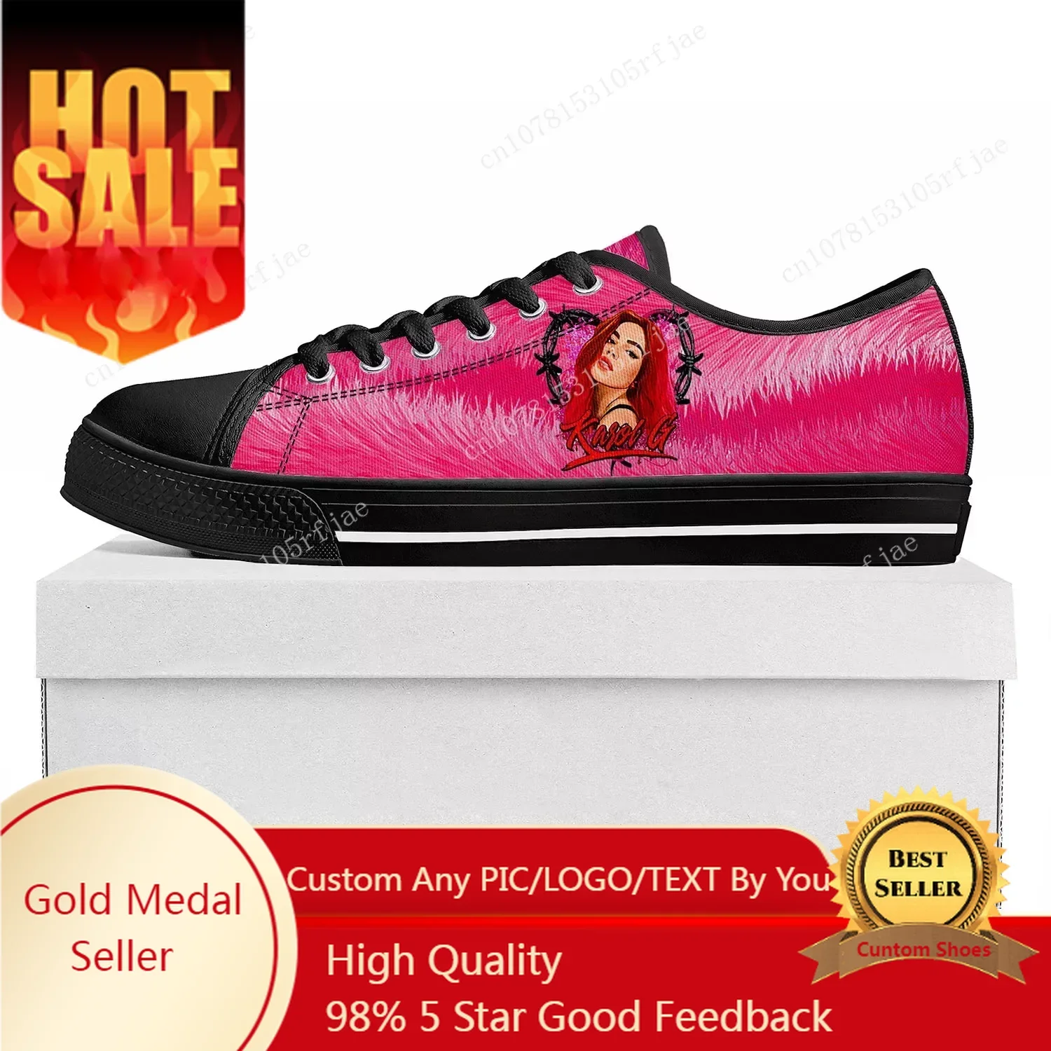 Karol G Singer Printed Low Top Sneakers Mens Womens Teenager Canvas Sneaker Casual Couple Shoes Custom Made Shoe
Karol G Singer Printed Low Top Sneakers Mens Womens Teenager Canvas Sneaker Casual Couple Shoes Custom Made Shoe