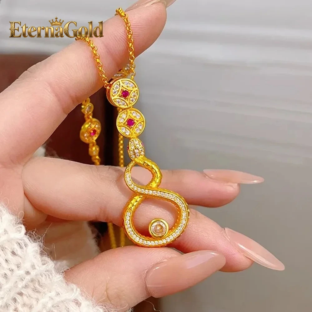 EternaGold Gold Shop 24K real gold dot diamond Fulu Ling Snake Pendant Necklace au999 pure gold hollow coin snake collarbone ch
EternaGold Gold Shop 24K real gold dot diamond Fulu Ling Snake Pendant Necklace au999 pure gold hollow coin snake collarbone ch