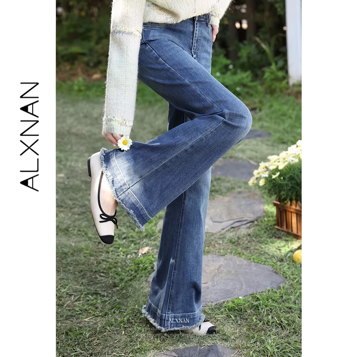 ALXNAN Vintage Flared Jeans Women High Waist Retro Blue Denim Pants Spring 2026 New Ripped Hem Bootcut Casual Trousers L61826
ALXNAN Vintage Flared Jeans Women High Waist Retro Blue Denim Pants Spring 2026 New Ripped Hem Bootcut Casual Trousers L61826