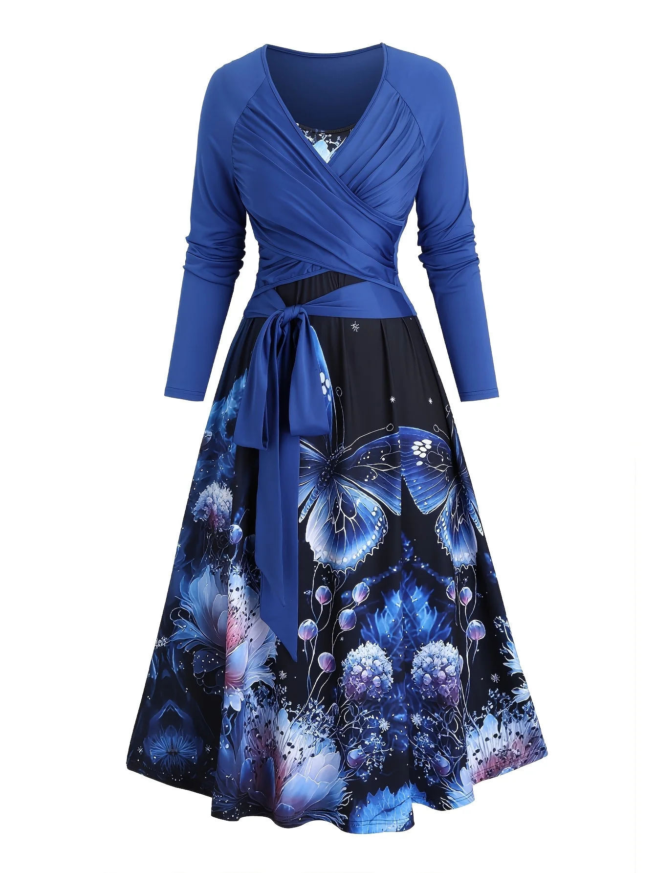 Casual Fashion plus Size Women's Long Sleeve Top And Floral Print Belted Waist Midi Dress 2-Piece Set
Casual Fashion plus Size Women's Long Sleeve Top And Floral Print Belted Waist Midi Dress 2-Piece Set
