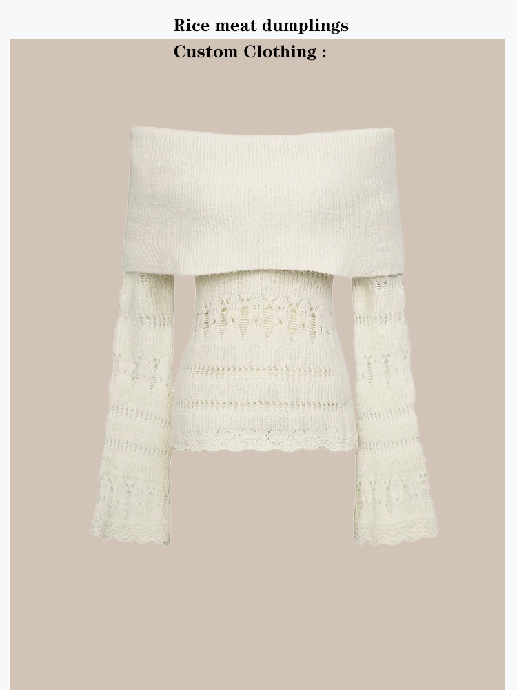 French Style Long Sleeve Knitted Hollow out One Shoulder Sweater Soft Acrylic Women's Online Exclusive Holiday Fashion
French Style Long Sleeve Knitted Hollow out One Shoulder Sweater Soft Acrylic Women's Online Exclusive Holiday Fashion