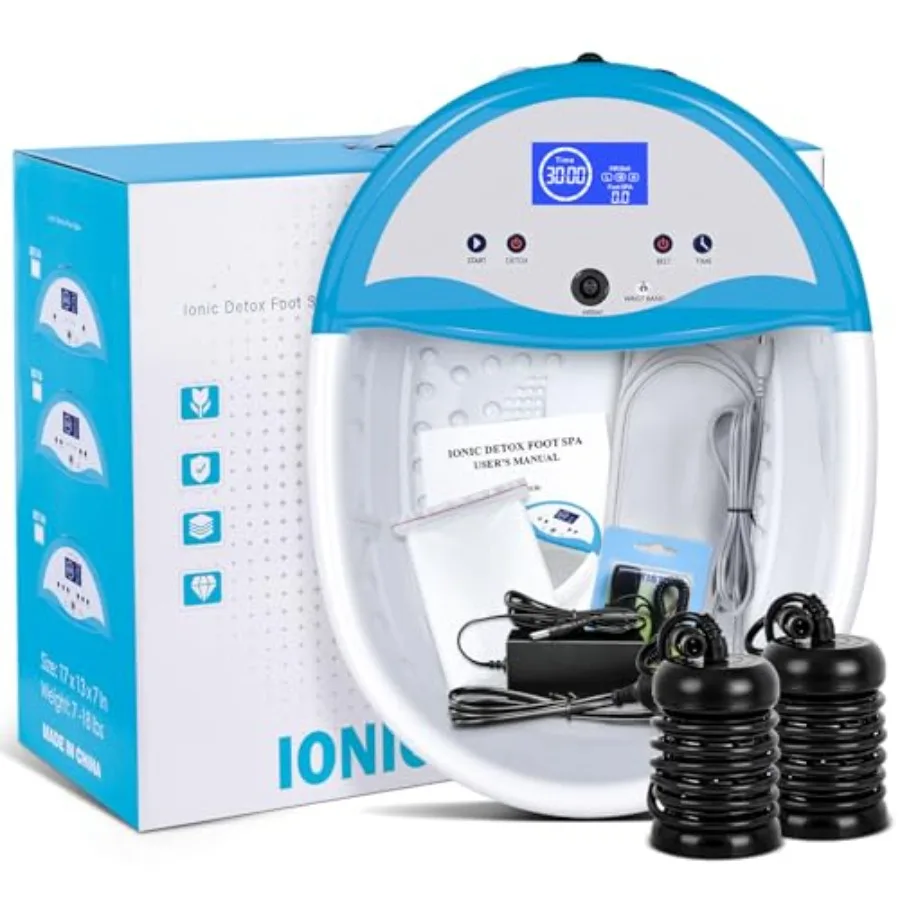 Ionic Foot Bath Detox Machine with Heat Waist Belt for Toxin Removal 2 Super Arrays 100 Basin Liners Blue Plastic Soak Tub Kit
Ionic Foot Bath Detox Machine with Heat Waist Belt for Toxin Removal 2 Super Arrays 100 Basin Liners Blue Plastic Soak Tub Kit