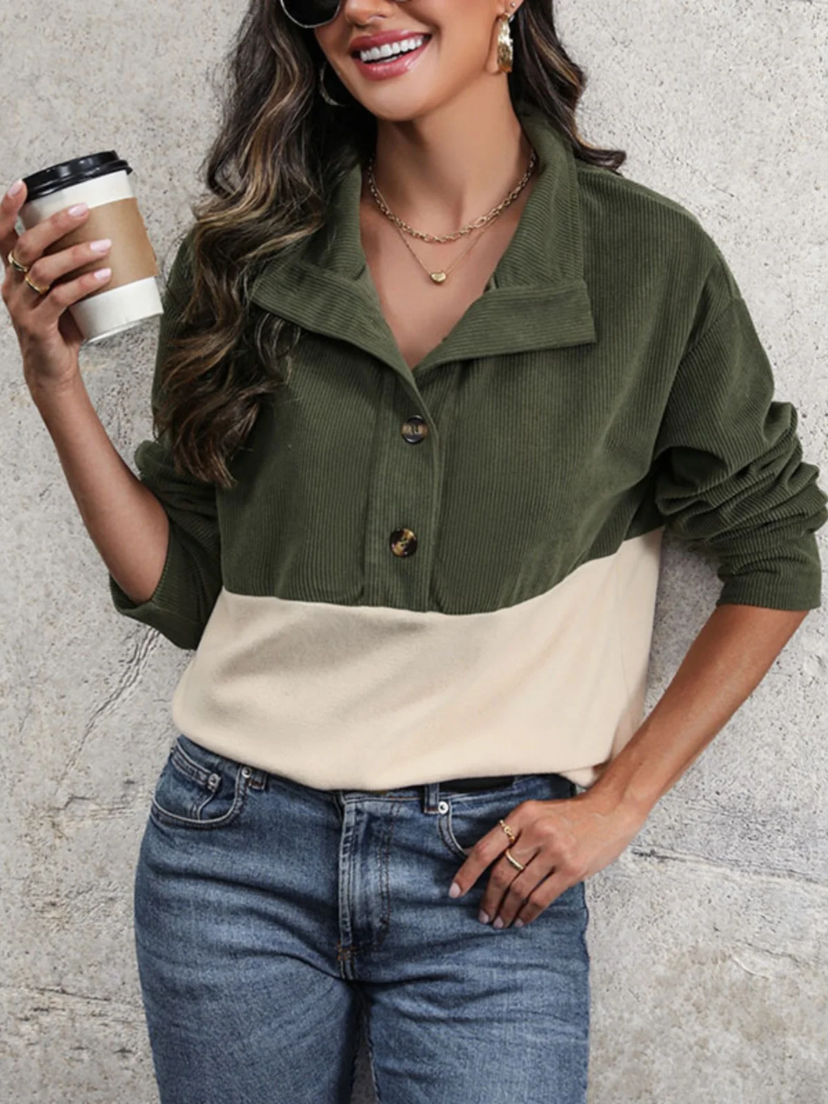 Women's Contrast Color Hoodie Milled Corduroy Fce Long Sve V-Ne Commute Sle Regular Fit Autumn Season Faion
Women's Contrast Color Hoodie Milled Corduroy Fce Long Sve V-Ne Commute Sle Regular Fit Autumn Season Faion