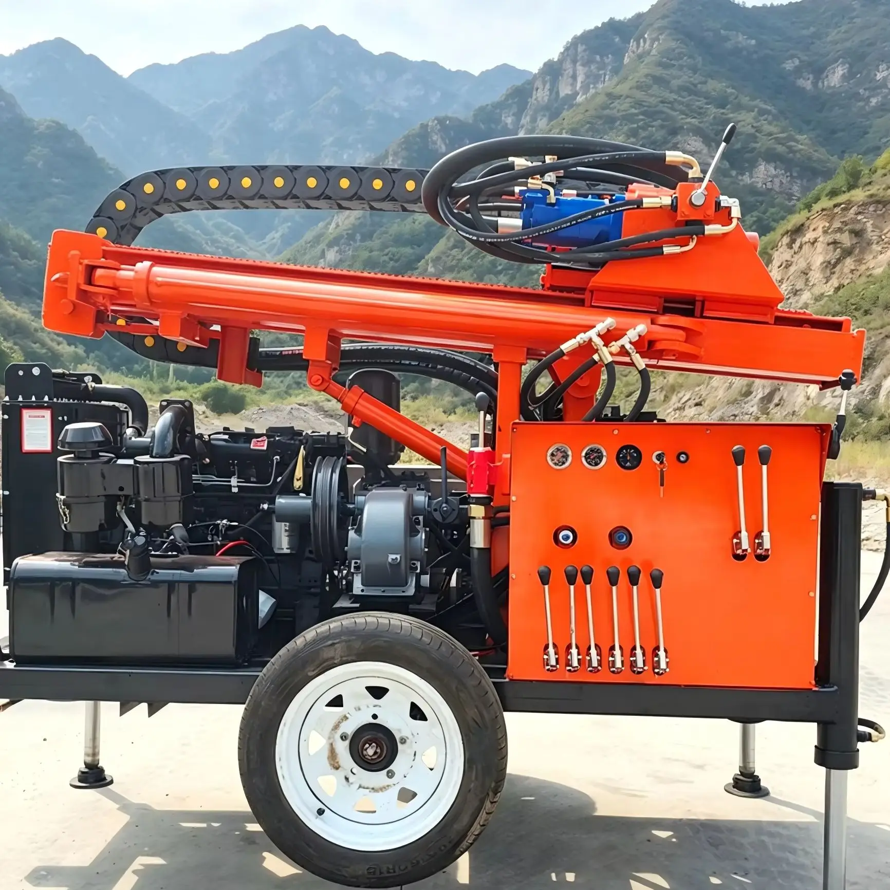 Customized SM200 Water Well Drilling Rig Diesel Powered, Can Be Equipped with Mud Pump or Air Compressor
Customized SM200 Water Well Drilling Rig Diesel Powered, Can Be Equipped with Mud Pump or Air Compressor