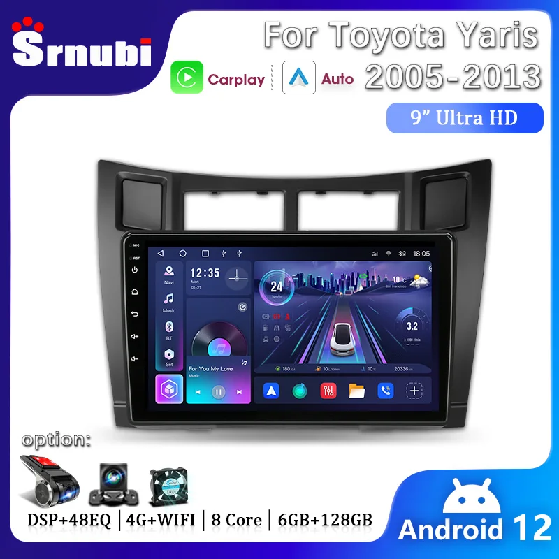 Srnubi 2 Din Android 12 Car Radio for Toyota Yaris 2005 - 2012 Multimedia Player wireless Carplay Auto Stereo GPS DSP Head Unit
Srnubi 2 Din Android 12 Car Radio for Toyota Yaris 2005 - 2012 Multimedia Player wireless Carplay Auto Stereo GPS DSP Head Unit