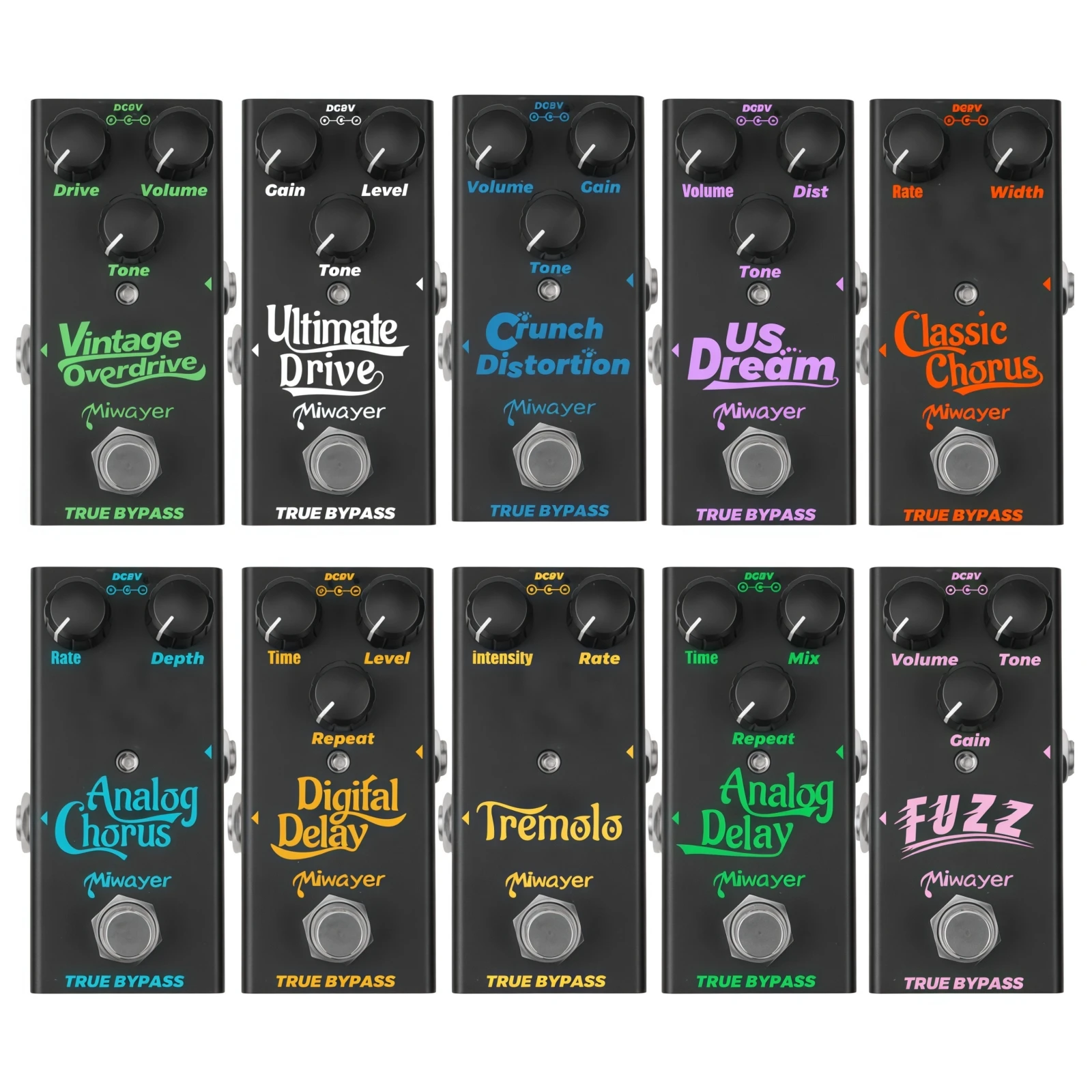 Miwayer Guitar Effects Pedal:Overdrive/Distortion/Delay/Chorus/Tremolo/Fuzz/ Classic Chorus/True Bypass/Guitar Accessories
Miwayer Guitar Effects Pedal:Overdrive/Distortion/Delay/Chorus/Tremolo/Fuzz/ Classic Chorus/True Bypass/Guitar Accessories