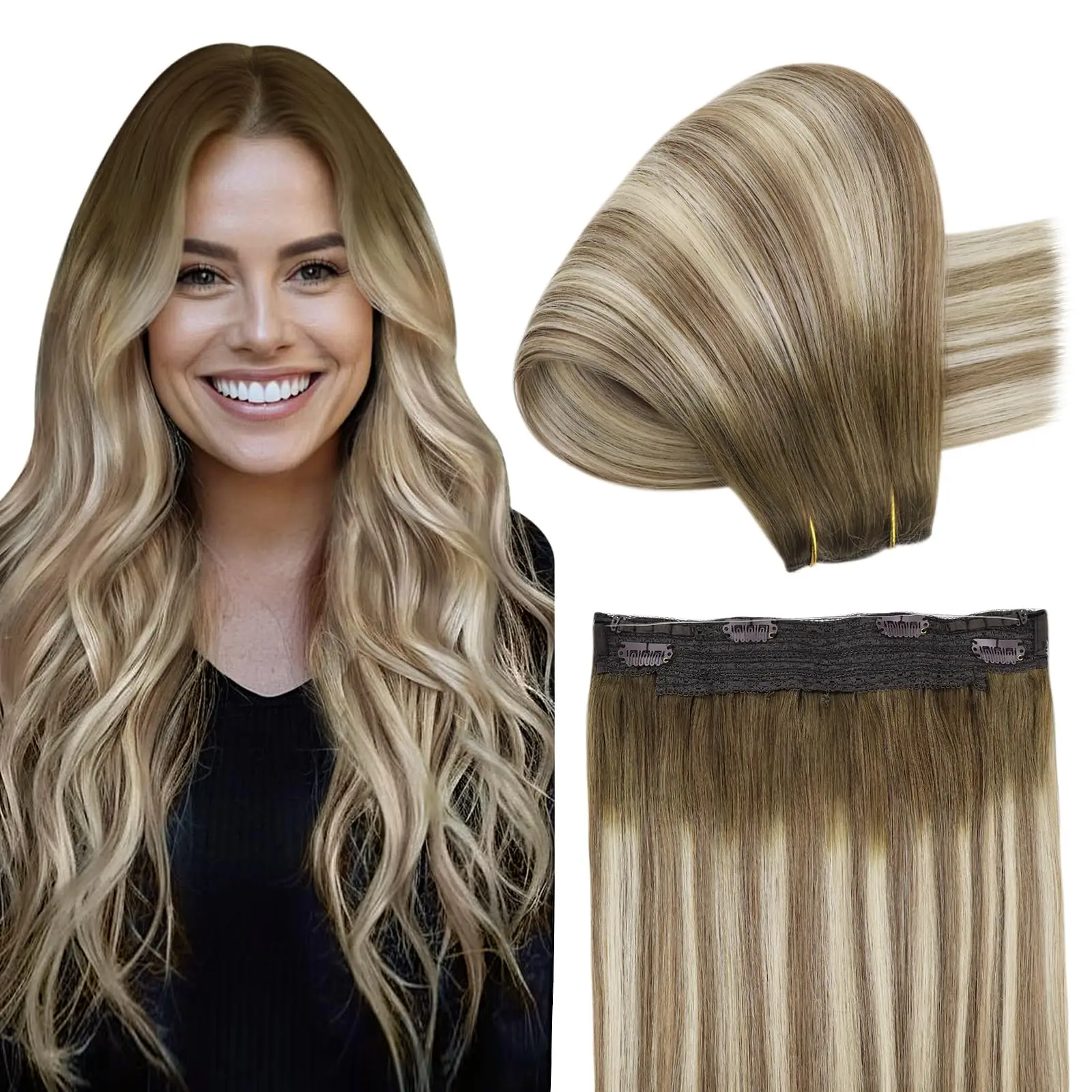 Человеческие волосы цельные наращивания рыбьей лески 12-26 дюймов # 1B для естественного вида на линии роста волос и скронях
Человеческие волосы цельные наращивания рыбьей лески 12-26 дюймов # 1B для естественного вида на линии роста волос и скронях