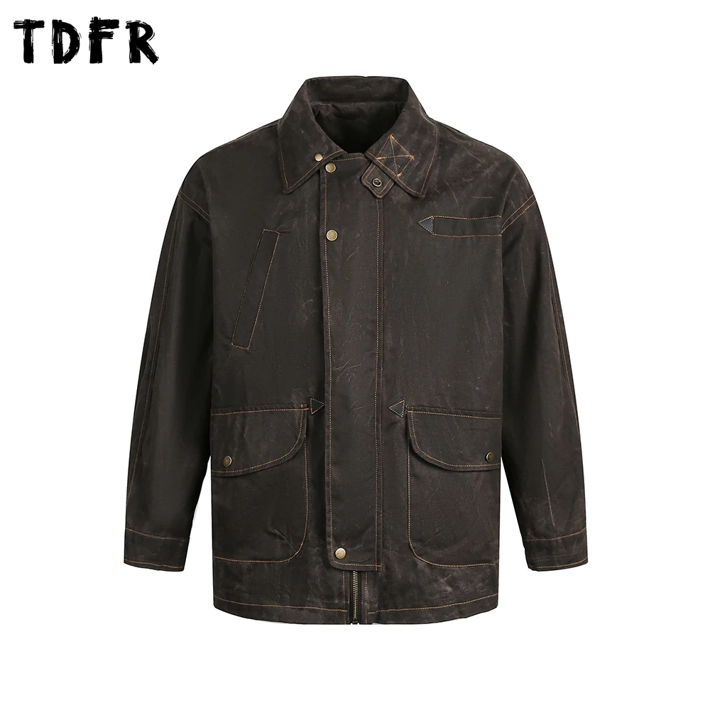 Retro Cargo Jacket Mens Topstitch Multi-Pocket Autumn Casual Loose Lapel Long Sleeve Outerwear Man
Retro Cargo Jacket Mens Topstitch Multi-Pocket Autumn Casual Loose Lapel Long Sleeve Outerwear Man