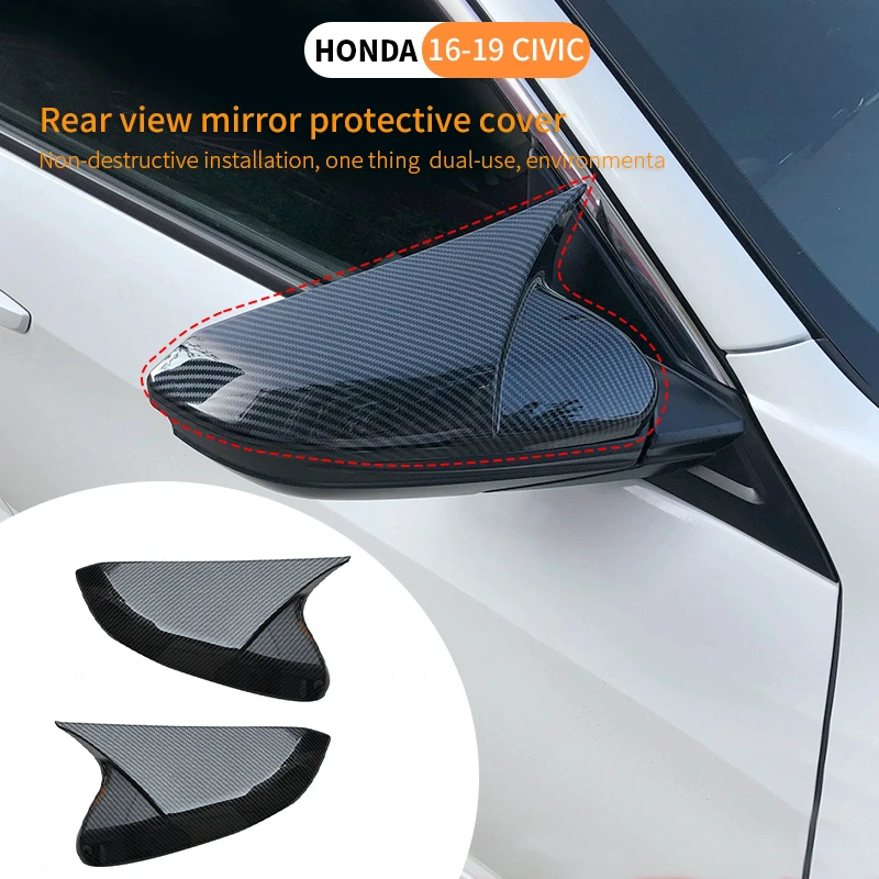 For Honda Civic 10th 16-21 Car Rearview Mirror Cover Glossy Black Carbon Fiber Look Wing Cap Exterior Door Housing Shell Trim
For Honda Civic 10th 16-21 Car Rearview Mirror Cover Glossy Black Carbon Fiber Look Wing Cap Exterior Door Housing Shell Trim