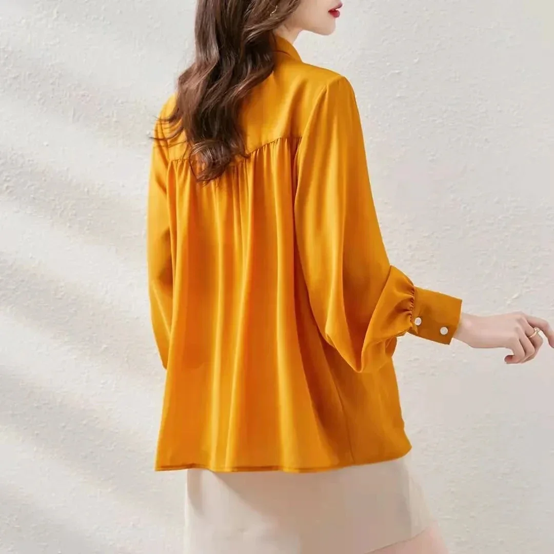 Elegant Women's Chiffon Shirt Summer Thin Long Sleeve Tops Office Loose Wine Red Blouses Lantern Sleeve Formal Camisas Mujer
Elegant Women's Chiffon Shirt Summer Thin Long Sleeve Tops Office Loose Wine Red Blouses Lantern Sleeve Formal Camisas Mujer