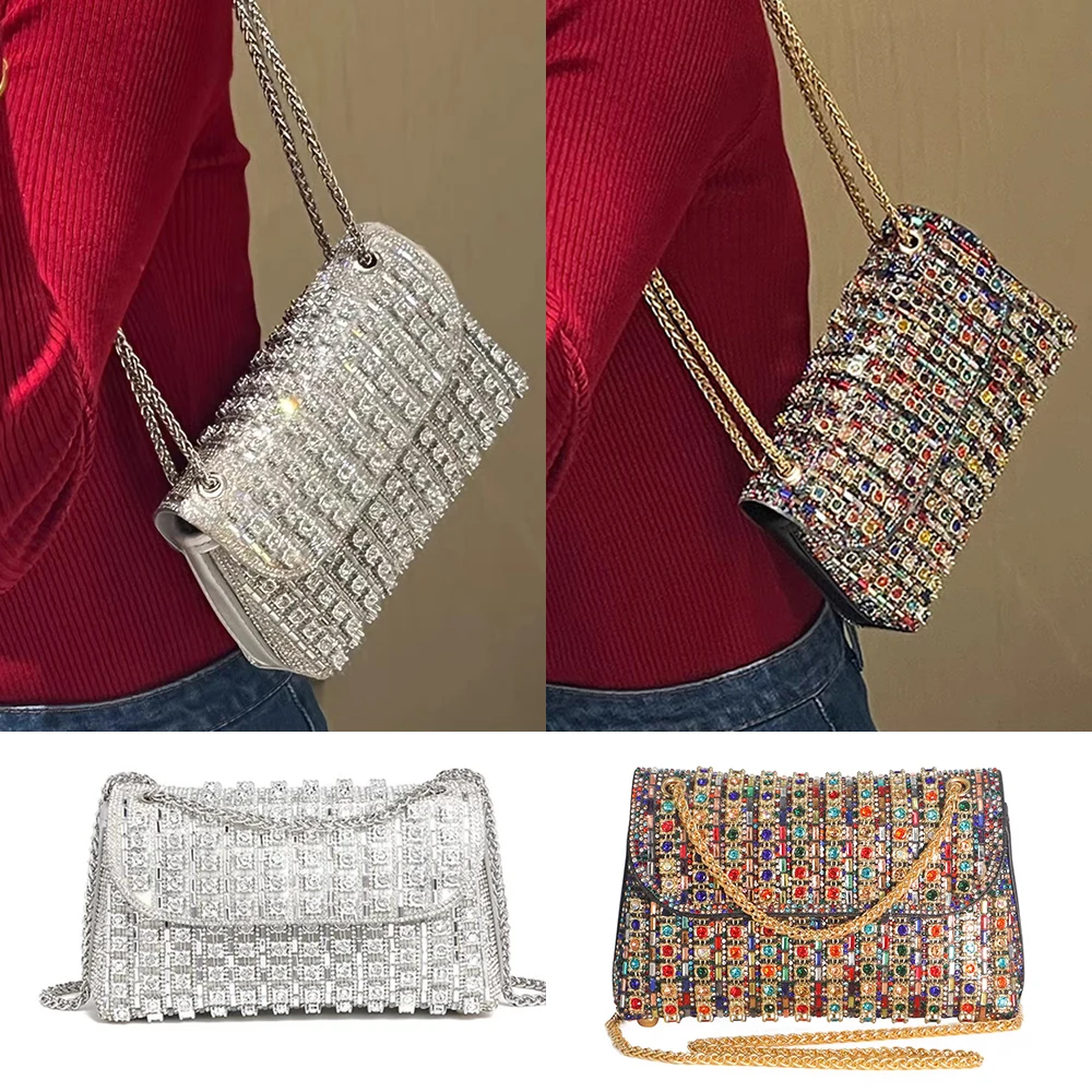 Luxury Rhinestones Evening Bags Metal Prom Clutch Diamonds Clutch With Chain Shoulder Handbags Wedding Party Female Purse
Luxury Rhinestones Evening Bags Metal Prom Clutch Diamonds Clutch With Chain Shoulder Handbags Wedding Party Female Purse