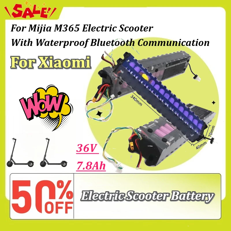 36V 7.8Ah Rechargeable High Capacity Li-ion Battery Pack 10S3P 18650 Waterproof Bluetooth for Xiaomi Mijia M365 Electric Scooter
36V 7.8Ah Rechargeable High Capacity Li-ion Battery Pack 10S3P 18650 Waterproof Bluetooth for Xiaomi Mijia M365 Electric Scooter