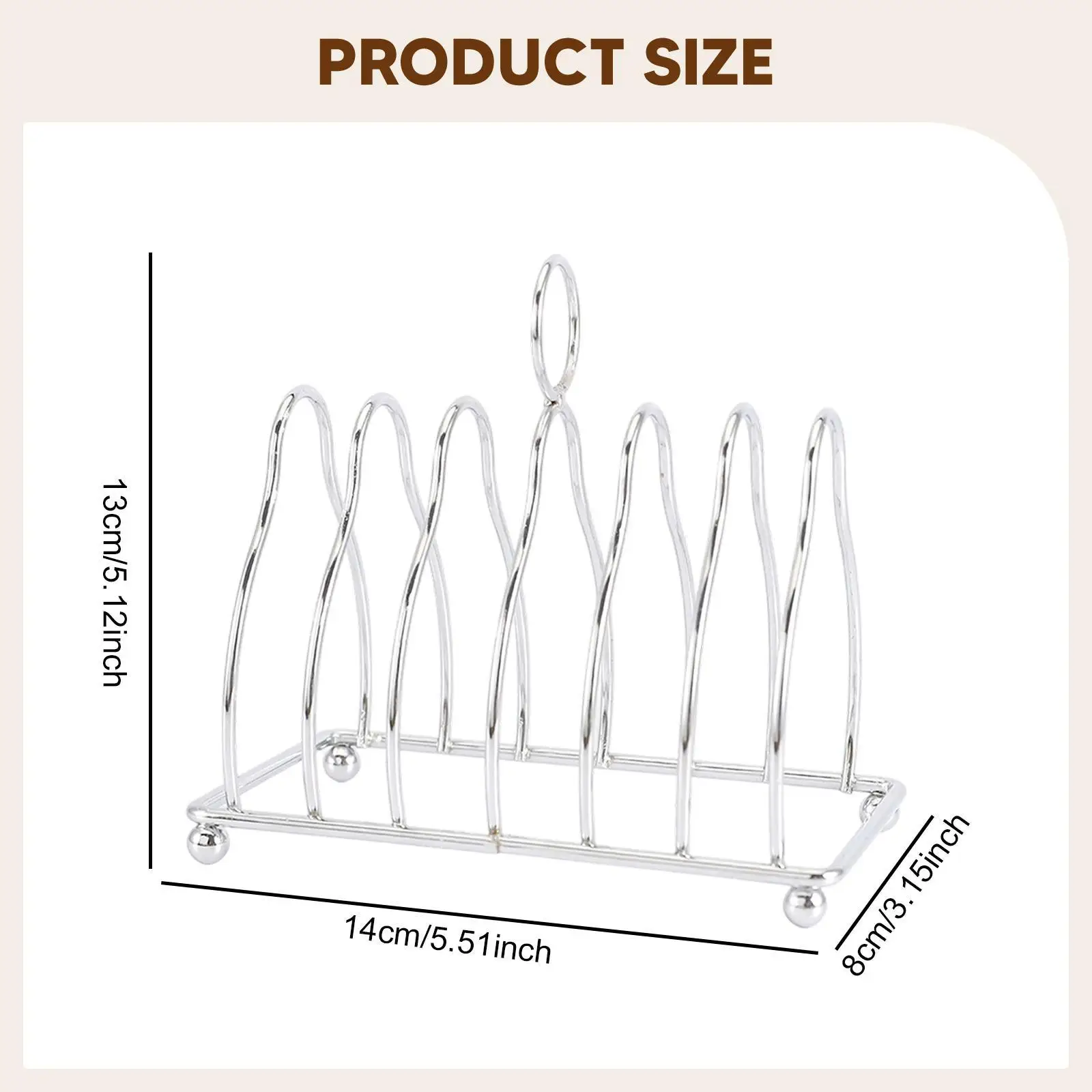 Stainless Steel Toast Rack for 6 Slices Countertop Home Use Compact Bread Stand
Stainless Steel Toast Rack for 6 Slices Countertop Home Use Compact Bread Stand