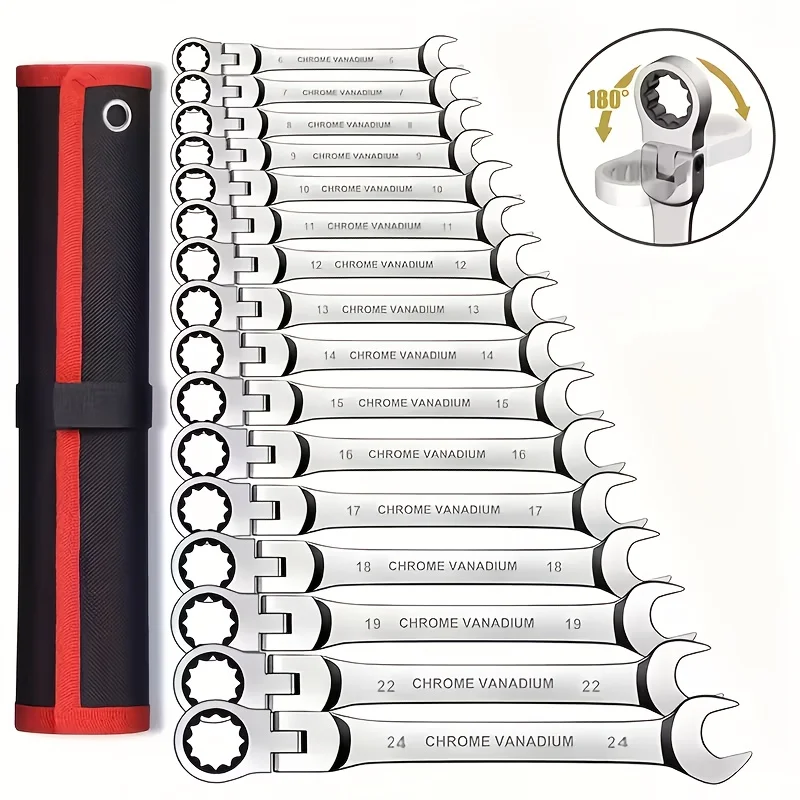 12pc Double Head Ratchet Wrench Set, Cr-V Steel, Anti-Wear, Adjustable Fit Multi Nut, Manual No Battery, P D&S, Gift For Car
12pc Double Head Ratchet Wrench Set, Cr-V Steel, Anti-Wear, Adjustable Fit Multi Nut, Manual No Battery, P D&S, Gift For Car