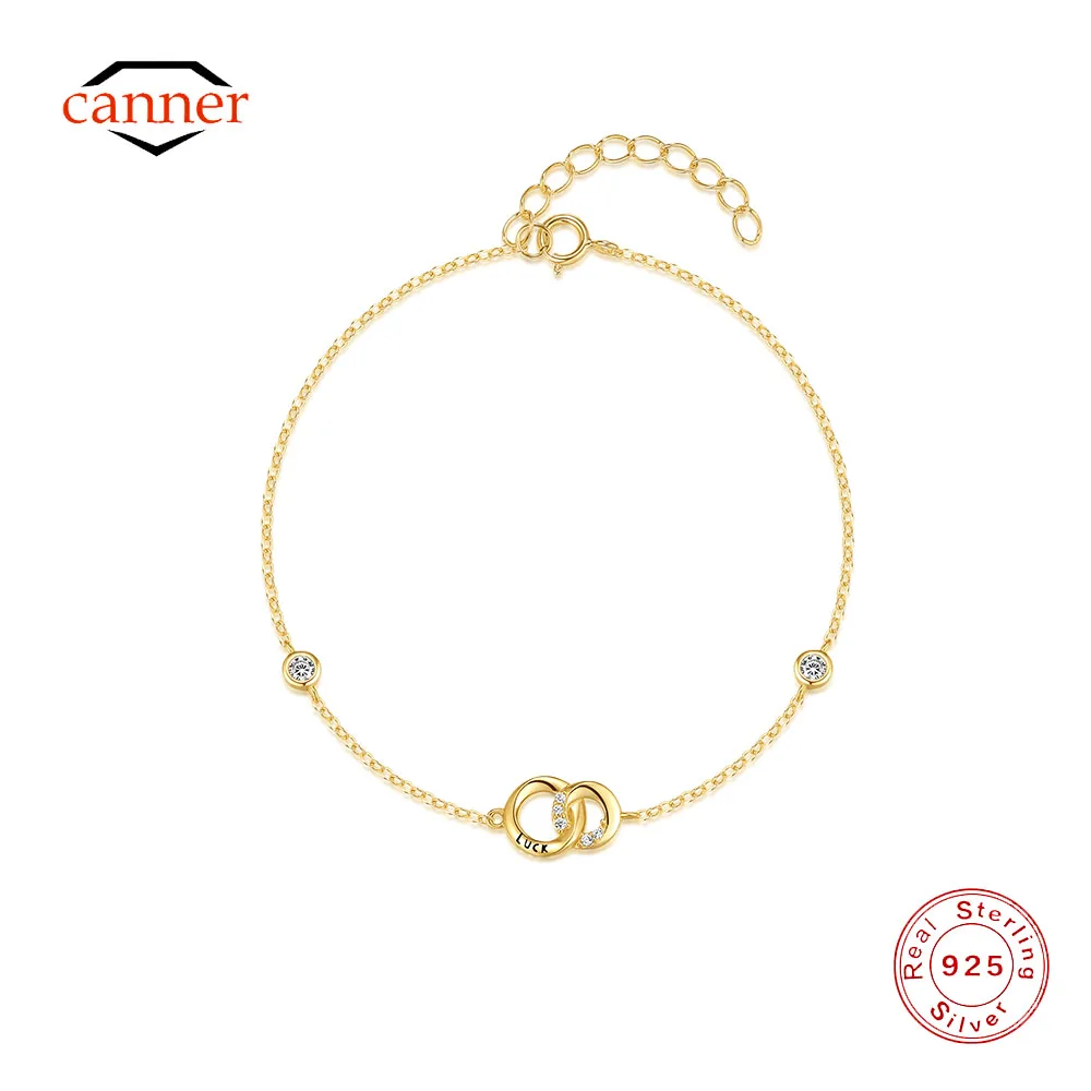 CANNER Double Ring Letter Luck Zircon Minimalism 925 Sterling Silver Bracelet For Women Ins Kite Zircon Bracelet Fine Jewelry 
CANNER Double Ring Letter Luck Zircon Minimalism 925 Sterling Silver Bracelet For Women Ins Kite Zircon Bracelet Fine Jewelry