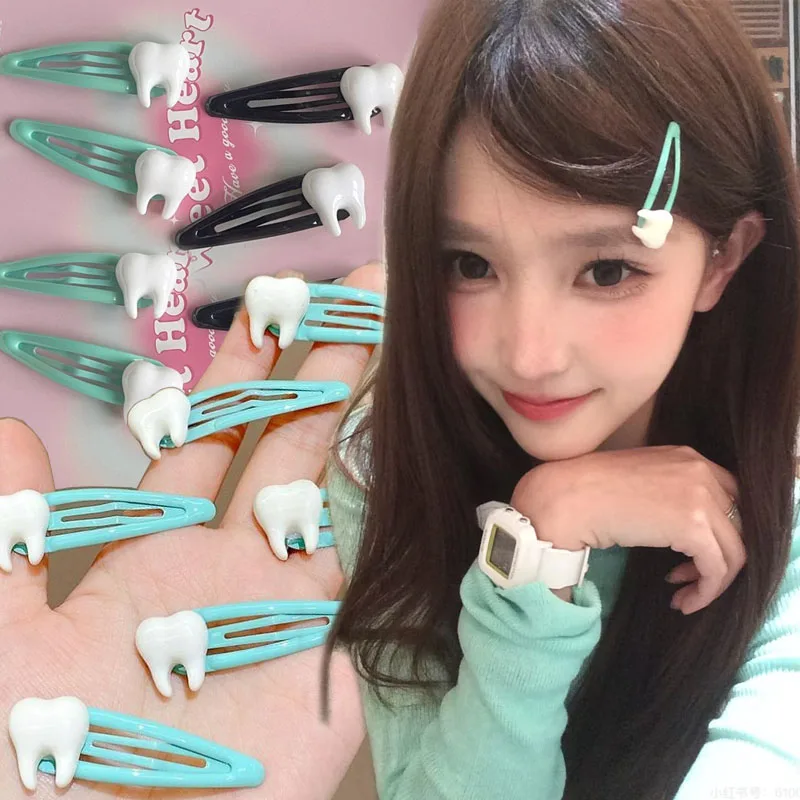 2/4pcs Y2K Cartoon Tooth Hair Clips Womens Harajuku BB Clips Cute Design Hair Accessories for Women Girls Barrettes Hairpins
2/4pcs Y2K Cartoon Tooth Hair Clips Womens Harajuku BB Clips Cute Design Hair Accessories for Women Girls Barrettes Hairpins