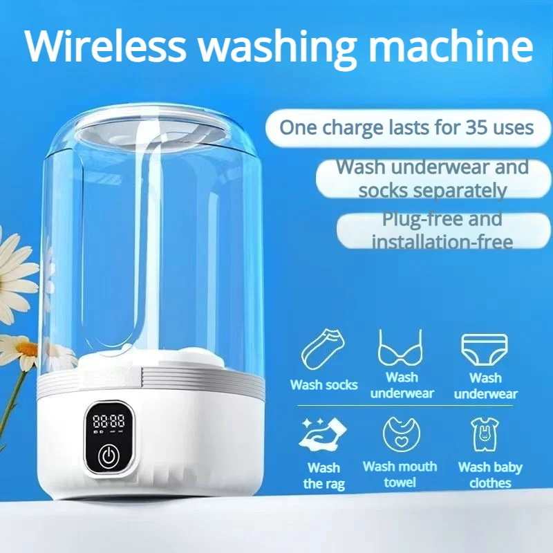 Миниатюрная портативная перезаряжаемая бесшумная полностью автоматическая стиральная машина для нижнего белья, носков, необходимая вещь для общежития и путешествий
Миниатюрная портативная перезаряжаемая бесшумная полностью автоматическая стиральная машина для нижнего белья, носков, необходимая вещь для общежития и путешествий
