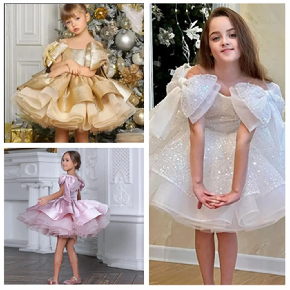 Puffy Skirt Flower Girl Dresses Knee Length Glitter Wedding Party Dress Bow Toddler Baby Birthday Pageant Ballet Tutu Dress
Puffy Skirt Flower Girl Dresses Knee Length Glitter Wedding Party Dress Bow Toddler Baby Birthday Pageant Ballet Tutu Dress