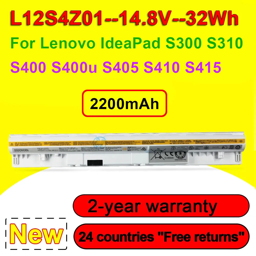 Для Lenovo IdeaPad S300 S400 S400u S310 S410 S405 S415 Series L12S4Z01 L12S4L01 4ICR17/65 Аккумулятор для ноутбука 14,8 в 32 Вт/ч 2200 мАч
Для Lenovo IdeaPad S300 S400 S400u S310 S410 S405 S415 Series L12S4Z01 L12S4L01 4ICR17/65 Аккумулятор для ноутбука 14,8 в 32 Вт/ч 2200 мАч