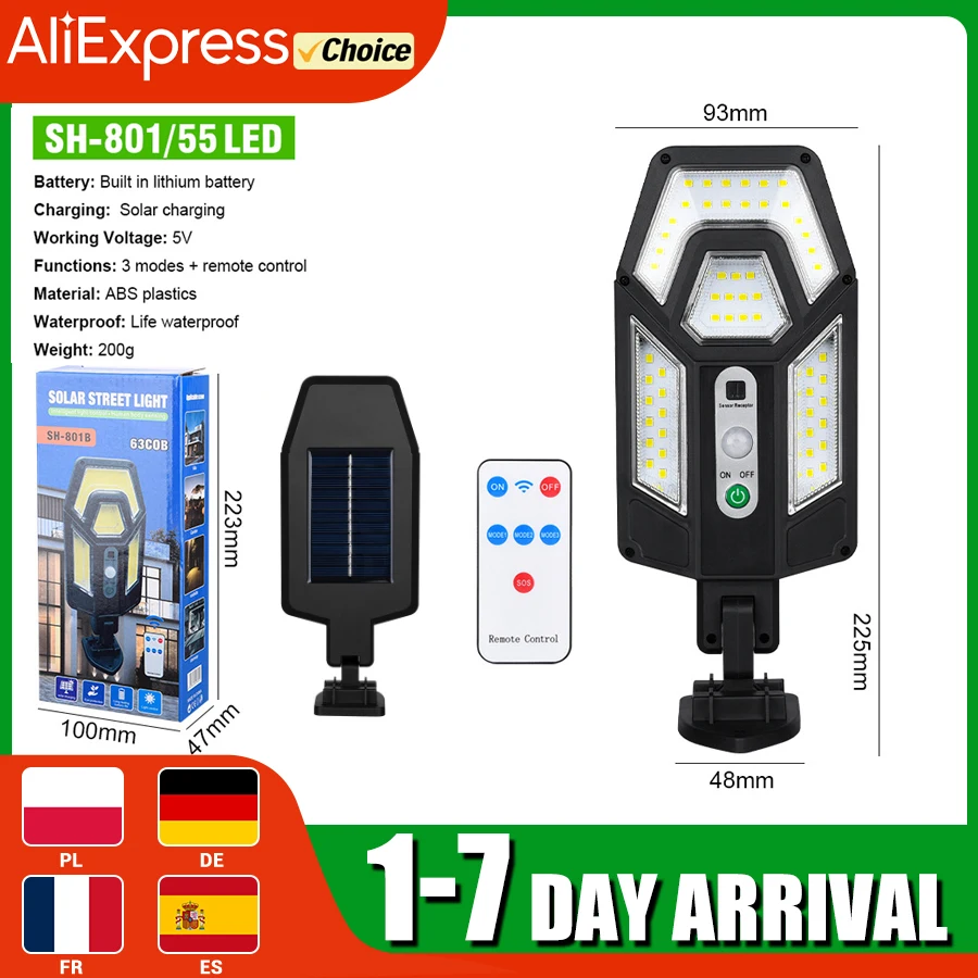 New Solar Lamp Outdoor Sunlight Motion Sensor 8m Remote Control Solar Focus Wall Street Light Waterproof External Solar Lamp
New Solar Lamp Outdoor Sunlight Motion Sensor 8m Remote Control Solar Focus Wall Street Light Waterproof External Solar Lamp