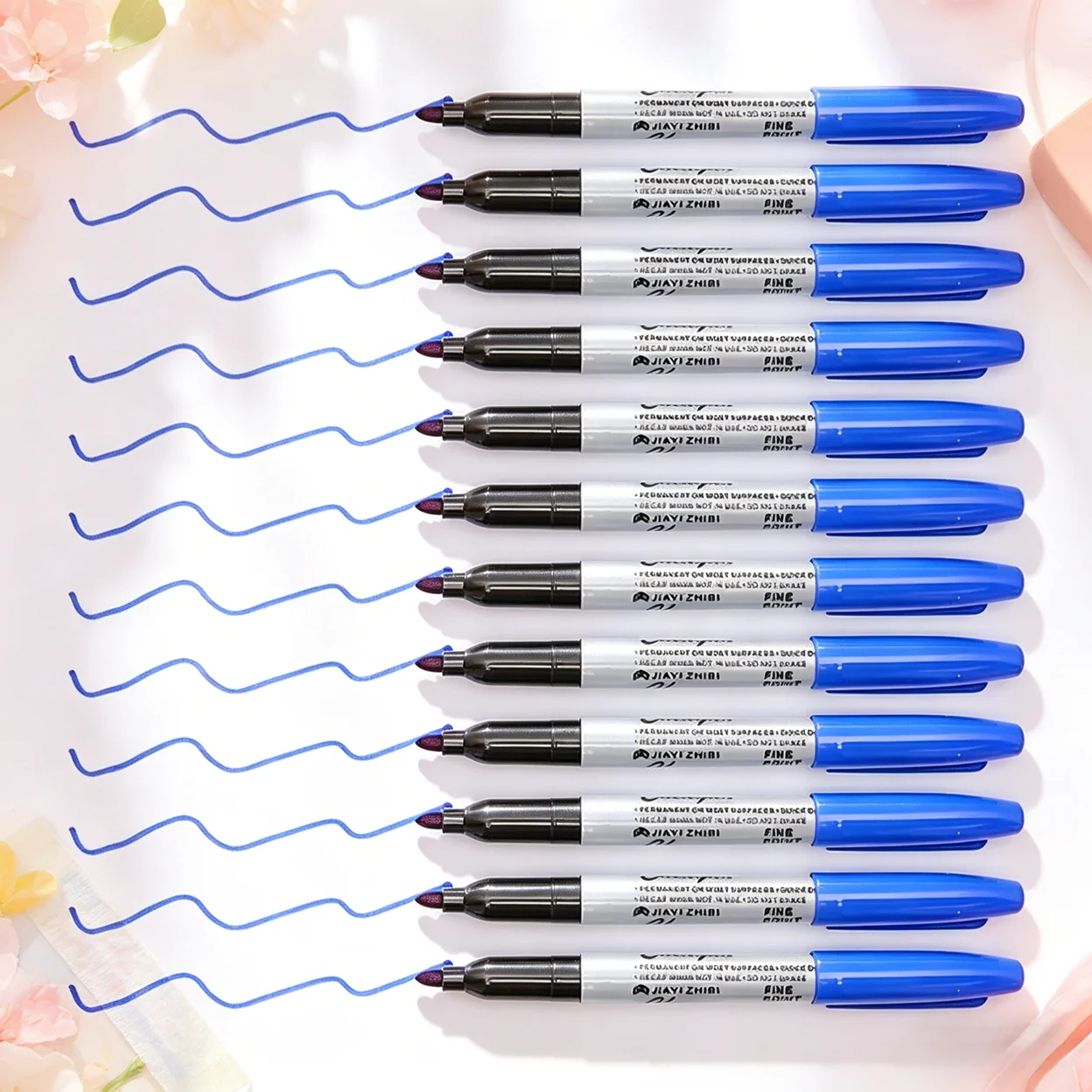 12pcs Blue Permanent Markers Bulk Fast Drying Smooth Waterproof Long Lasting for Glass Tile Cloth Office Stationery Gray Barrel
12pcs Blue Permanent Markers Bulk Fast Drying Smooth Waterproof Long Lasting for Glass Tile Cloth Office Stationery Gray Barrel