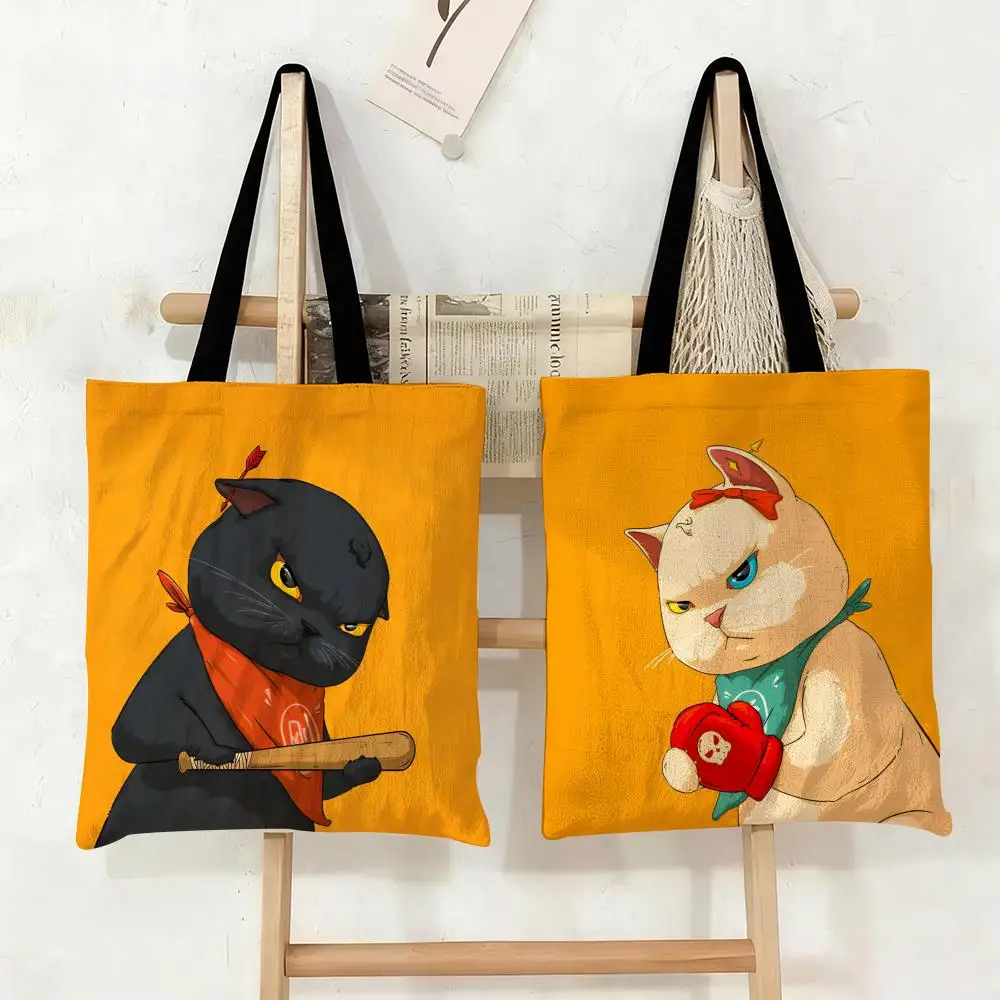 Fighting Cats Storage Bags Canvas Tote Bag Large Capacity Double-Sided Print Reusable Shopping Bag Eco-Friendly Shoulder Bag
Fighting Cats Storage Bags Canvas Tote Bag Large Capacity Double-Sided Print Reusable Shopping Bag Eco-Friendly Shoulder Bag
