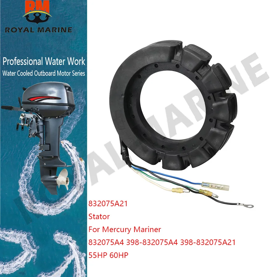 Stator 832075A21 For Mercury Mariner 832075A4 398-832075A4 398-832075A21 55HP 60HP boat engine parts
Stator 832075A21 For Mercury Mariner 832075A4 398-832075A4 398-832075A21 55HP 60HP boat engine parts