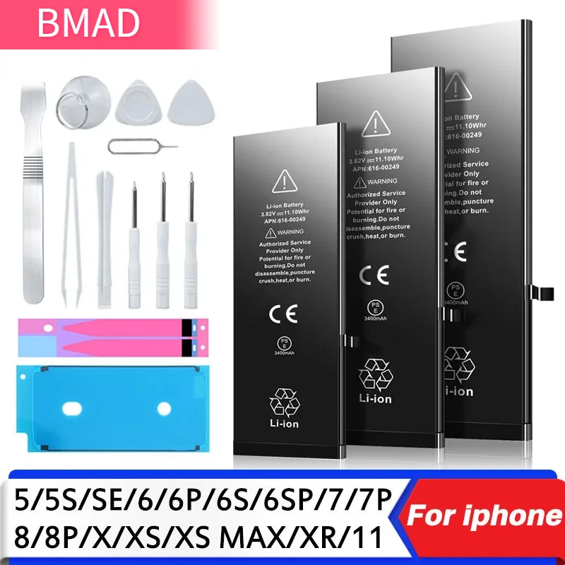 Аккумулятор для IPhone 6 6S 5S 7 8 Plus X Xs Max Xr 11 Pro, с наклейками
Аккумулятор для IPhone 6 6S 5S 7 8 Plus X Xs Max Xr 11 Pro, с наклейками