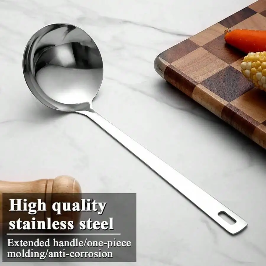 Stainless Steel Soup Ladle 11.8 Inch Extended Handle One Piece Molding Anti Corrosion
Stainless Steel Soup Ladle 11.8 Inch Extended Handle One Piece Molding Anti Corrosion