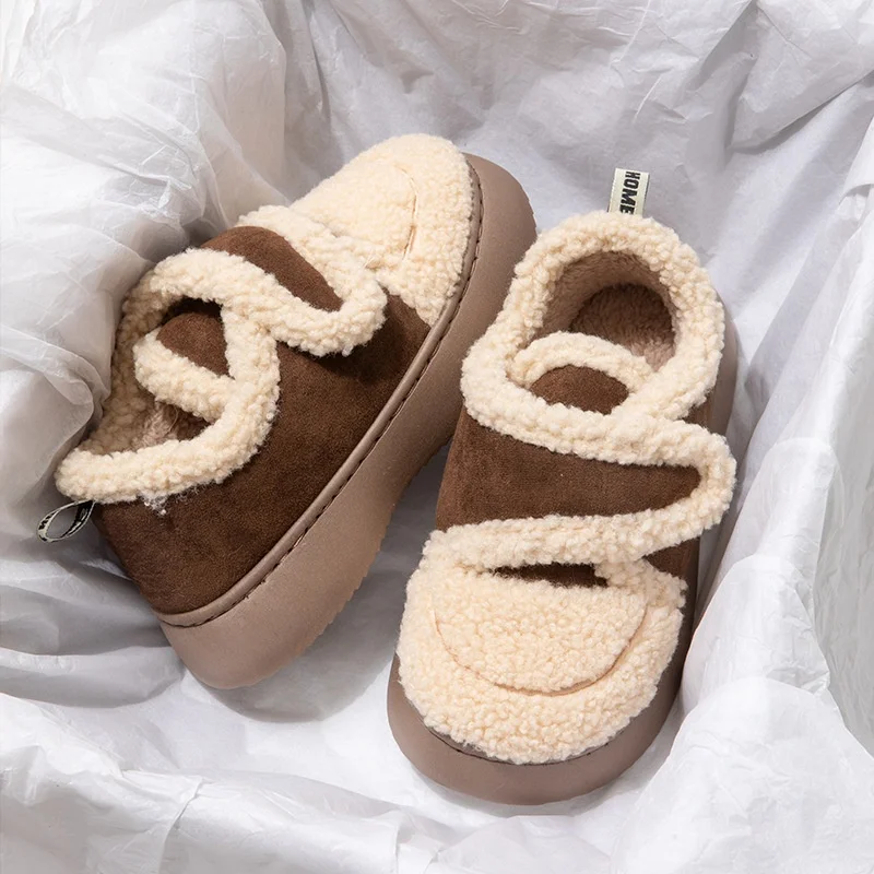 Qidan Women's Cotton Slippers Fleece Lined Warm Anti-slip Winter Shoes with Strap Bread Shoe Korean Style Short Boot
Qidan Women's Cotton Slippers Fleece Lined Warm Anti-slip Winter Shoes with Strap Bread Shoe Korean Style Short Boot