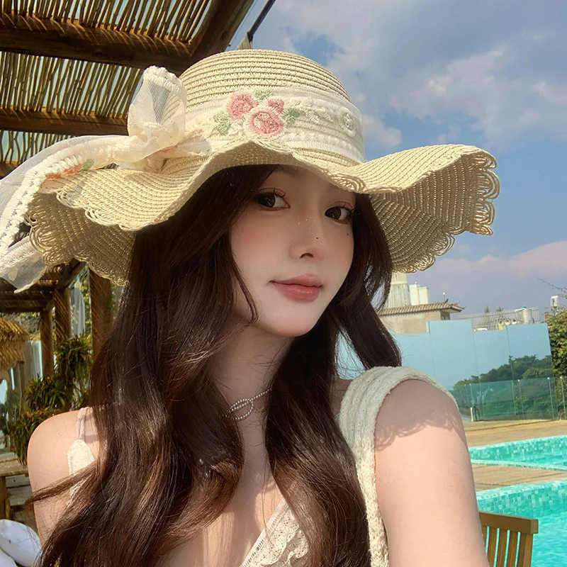 Summer Flower Straw Hat Foldable Sun Hat Wide Large Brim Beach Hats Fashion Holiday Straw Hat Beach UV Protection Cap
Summer Flower Straw Hat Foldable Sun Hat Wide Large Brim Beach Hats Fashion Holiday Straw Hat Beach UV Protection Cap