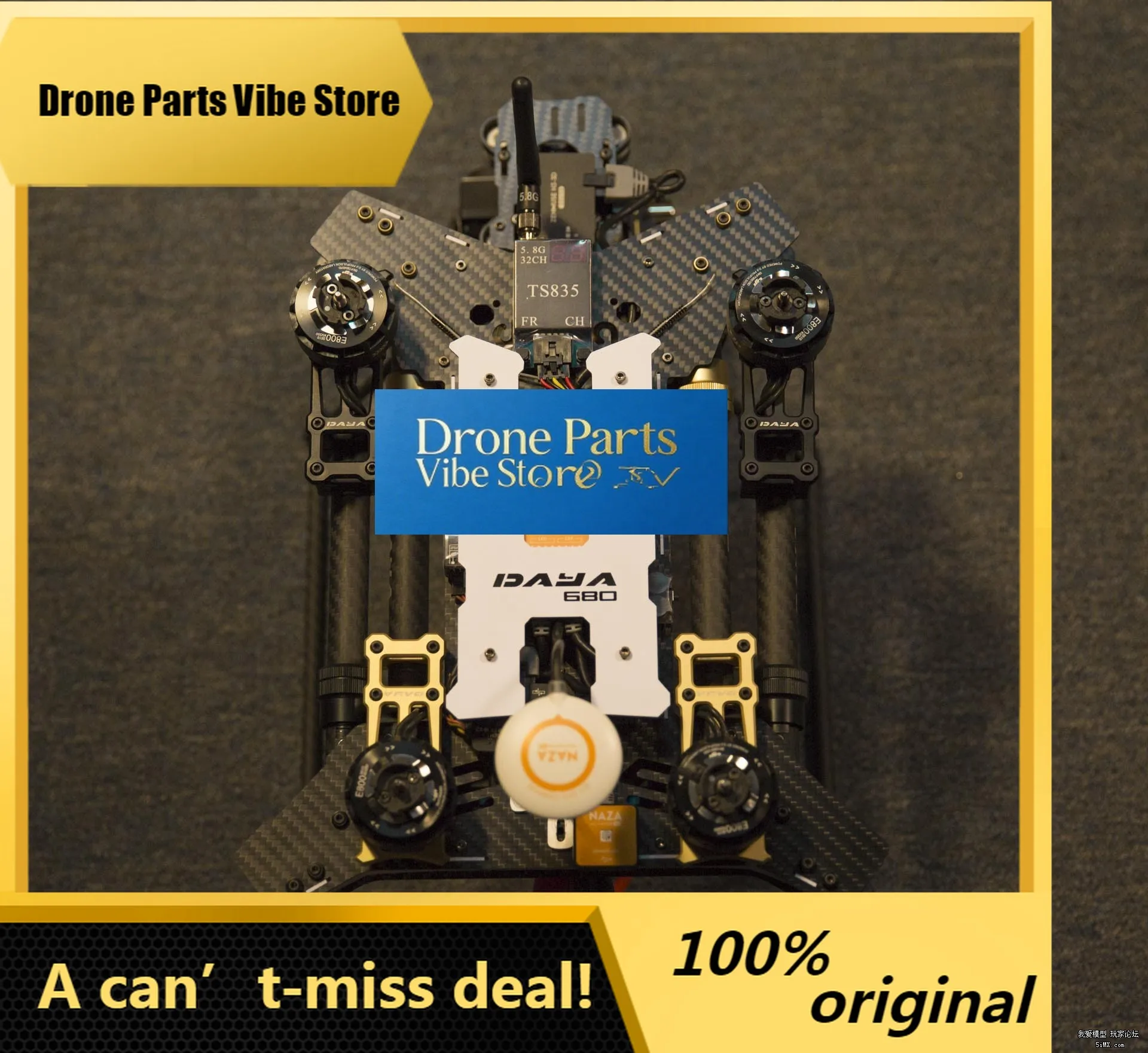 DronePUAV H4 680 Daya Folding 4-Axis Carbon Fiber Quadcopter Frame W/Landing Gear For FPV
DronePUAV H4 680 Daya Folding 4-Axis Carbon Fiber Quadcopter Frame W/Landing Gear For FPV