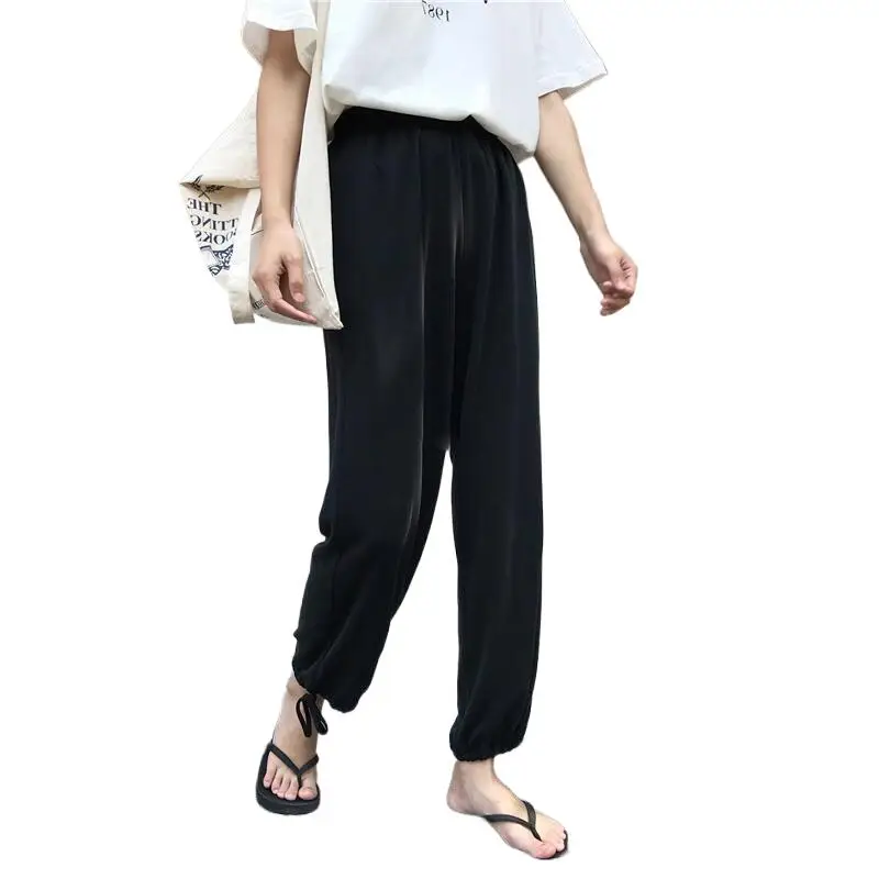 Women Casual Loose Wide Leg Pants Black Chiffon Elastic High Waist Long Pants With Pocket Pants Leg Tie Vestido -
Women Casual Loose Wide Leg Pants Black Chiffon Elastic High Waist Long Pants With Pocket Pants Leg Tie Vestido -