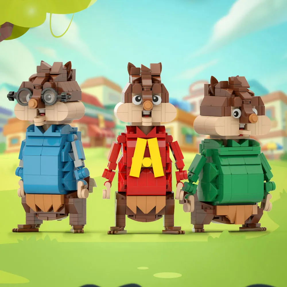 Three Chipmunk Brothers MOC Building Blocks, Alvin Simon Theodore Figure Set, Cartoon Animal Model Collection for Fans
Three Chipmunk Brothers MOC Building Blocks, Alvin Simon Theodore Figure Set, Cartoon Animal Model Collection for Fans