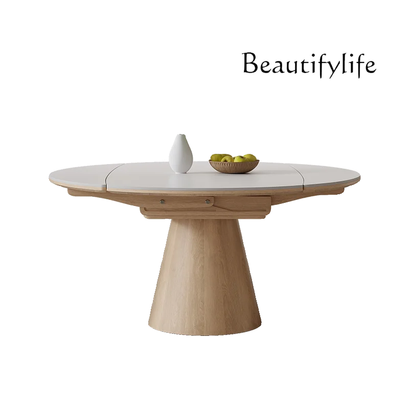 Nordic telescopic folding rock slab dining table solid wood log color small apartment square to round dual-purpose table
Nordic telescopic folding rock slab dining table solid wood log color small apartment square to round dual-purpose table
