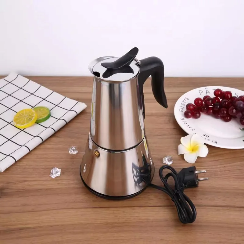 300ml Electric Coffee Maker 304 Stainless Steel Mocha Pot Electric Italian Coffee Maker Percolator Anti-dry Burning 110V/220V
300ml Electric Coffee Maker 304 Stainless Steel Mocha Pot Electric Italian Coffee Maker Percolator Anti-dry Burning 110V/220V