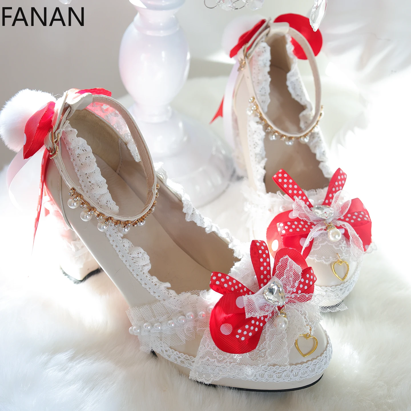 Lolita High Heels Bowknot Polka Dot Original Design Chunky Heel Platform Pearl Wedding Princess Cute Shoes for Women's
Lolita High Heels Bowknot Polka Dot Original Design Chunky Heel Platform Pearl Wedding Princess Cute Shoes for Women's