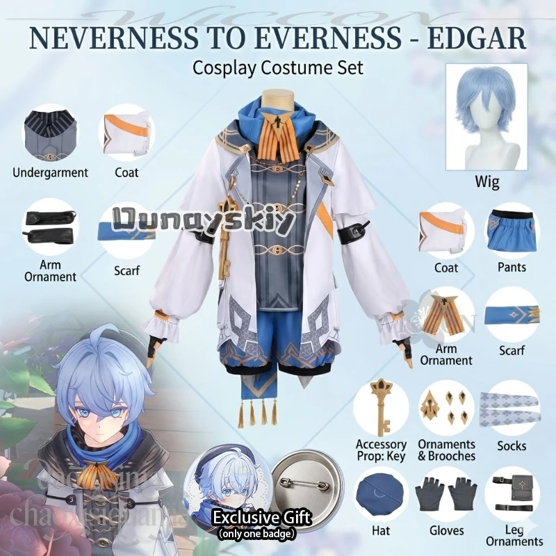 Edgar Costume White Coat Punk Top Shorts Hat Bag Blue Wigs Full Set Halloween Party Cos Anime Game Neverness To Everness Cosplay
Edgar Costume White Coat Punk Top Shorts Hat Bag Blue Wigs Full Set Halloween Party Cos Anime Game Neverness To Everness Cosplay
