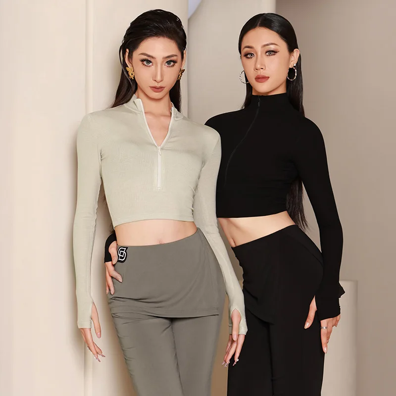 Latin dance suit V-neck tight long sleeved top+sexy slimming pants set for adult women Latin modern dance training clothes
Latin dance suit V-neck tight long sleeved top+sexy slimming pants set for adult women Latin modern dance training clothes