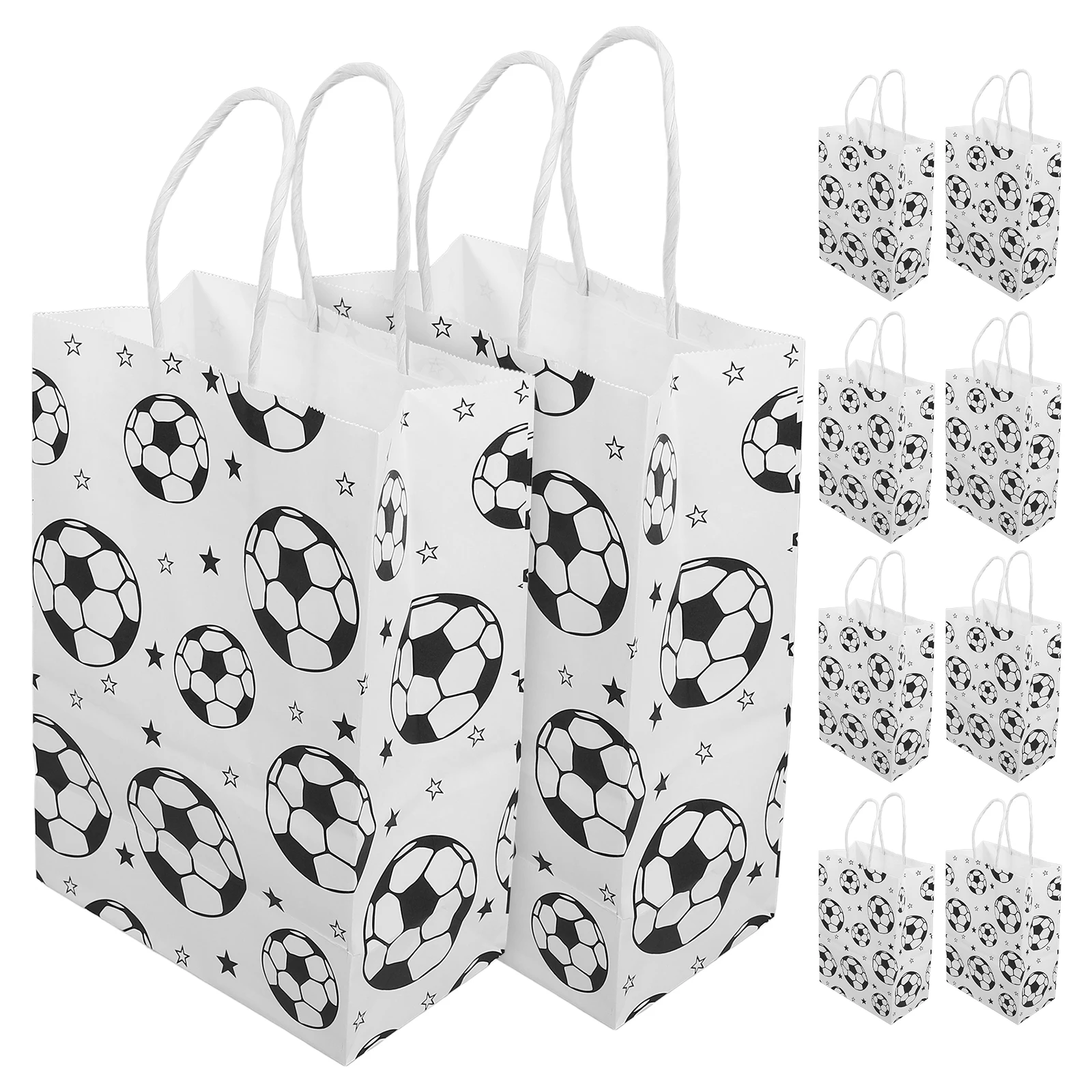 24pcs Bags Birthday Soccer Party Favor White Paper Shopping Handles Soccer Gift Bag Packaging Bag Storage Holiday Decor
24pcs Bags Birthday Soccer Party Favor White Paper Shopping Handles Soccer Gift Bag Packaging Bag Storage Holiday Decor