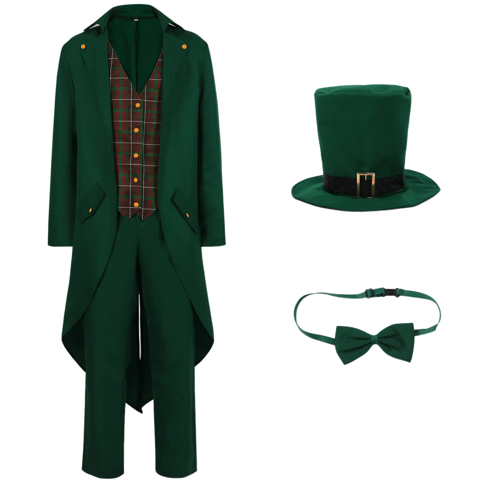Men Green Retro Tailcoat Tuxedo Gothic Adult Renaissance Steampunk Tailcoat with Hat Bow Halloween St.Patrick's Day Costumes
Men Green Retro Tailcoat Tuxedo Gothic Adult Renaissance Steampunk Tailcoat with Hat Bow Halloween St.Patrick's Day Costumes
