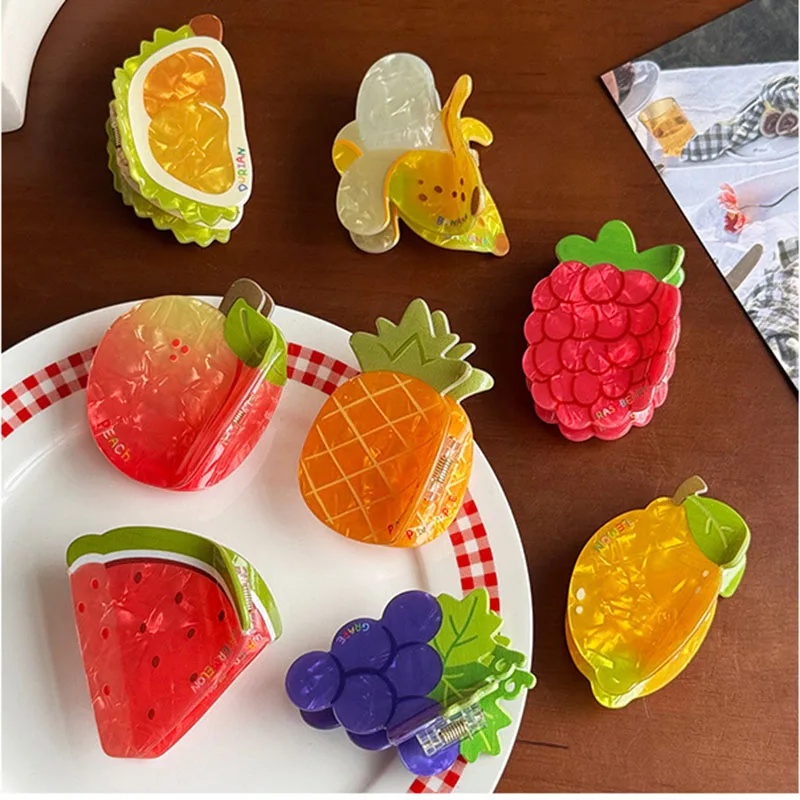 Cute New Design Geometric Fruit Hair Clips Simple Fashion Acrylic Medium-Sized Shark Clip Creative Ponytail Clip Headwear
Cute New Design Geometric Fruit Hair Clips Simple Fashion Acrylic Medium-Sized Shark Clip Creative Ponytail Clip Headwear