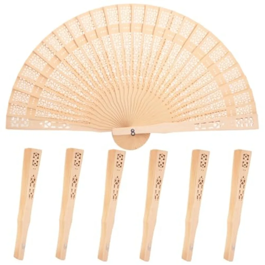 Decorative Hand Fan Foldable, 6 Packs Folding Wooden Vintage Sandalwood Hollow Carved Fans Handheld Chinese and Japanese Style
Decorative Hand Fan Foldable, 6 Packs Folding Wooden Vintage Sandalwood Hollow Carved Fans Handheld Chinese and Japanese Style