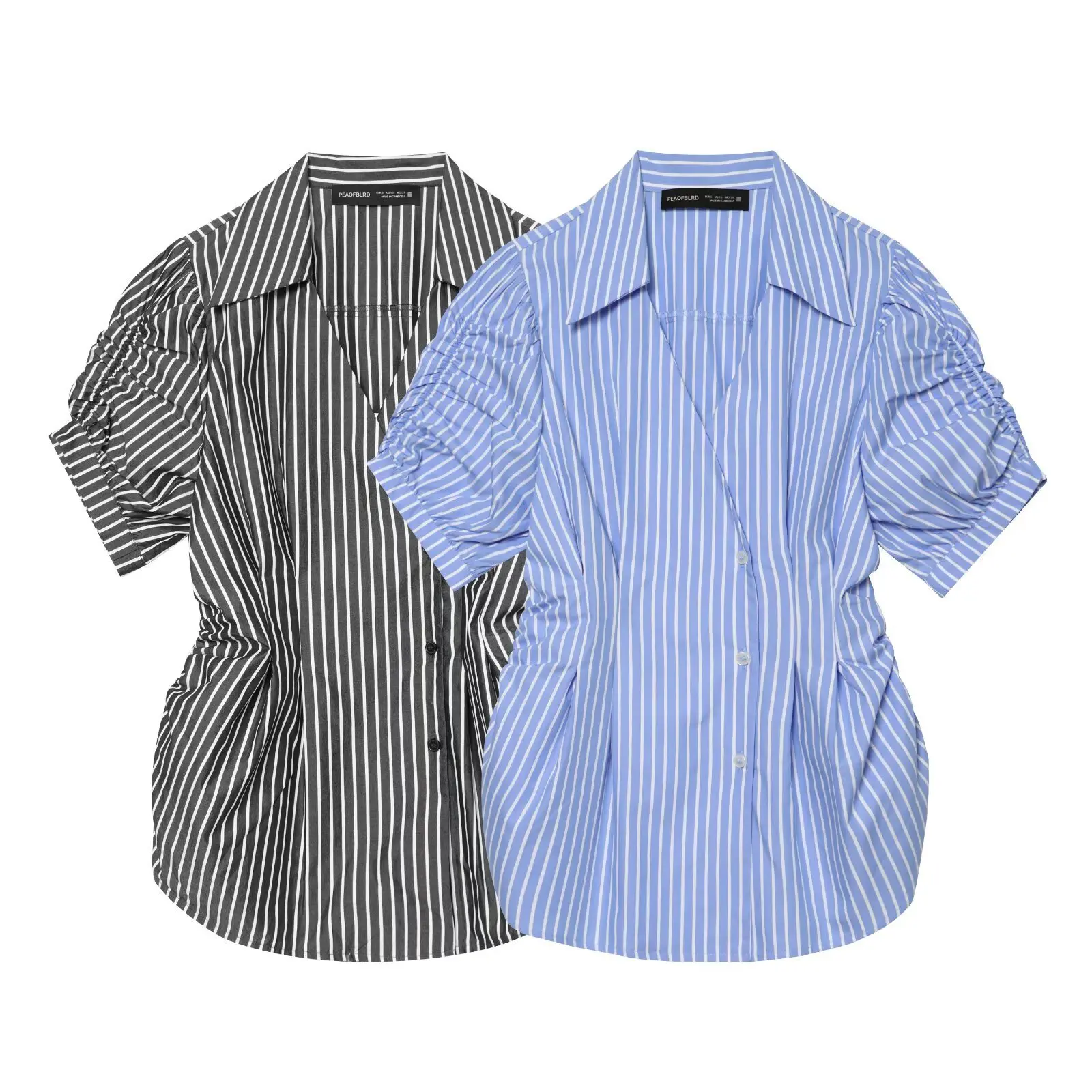 European and American 2026 new summer women's clothing retro sweet style puff sleeve waist slimming pleated striped shirt
European and American 2026 new summer women's clothing retro sweet style puff sleeve waist slimming pleated striped shirt