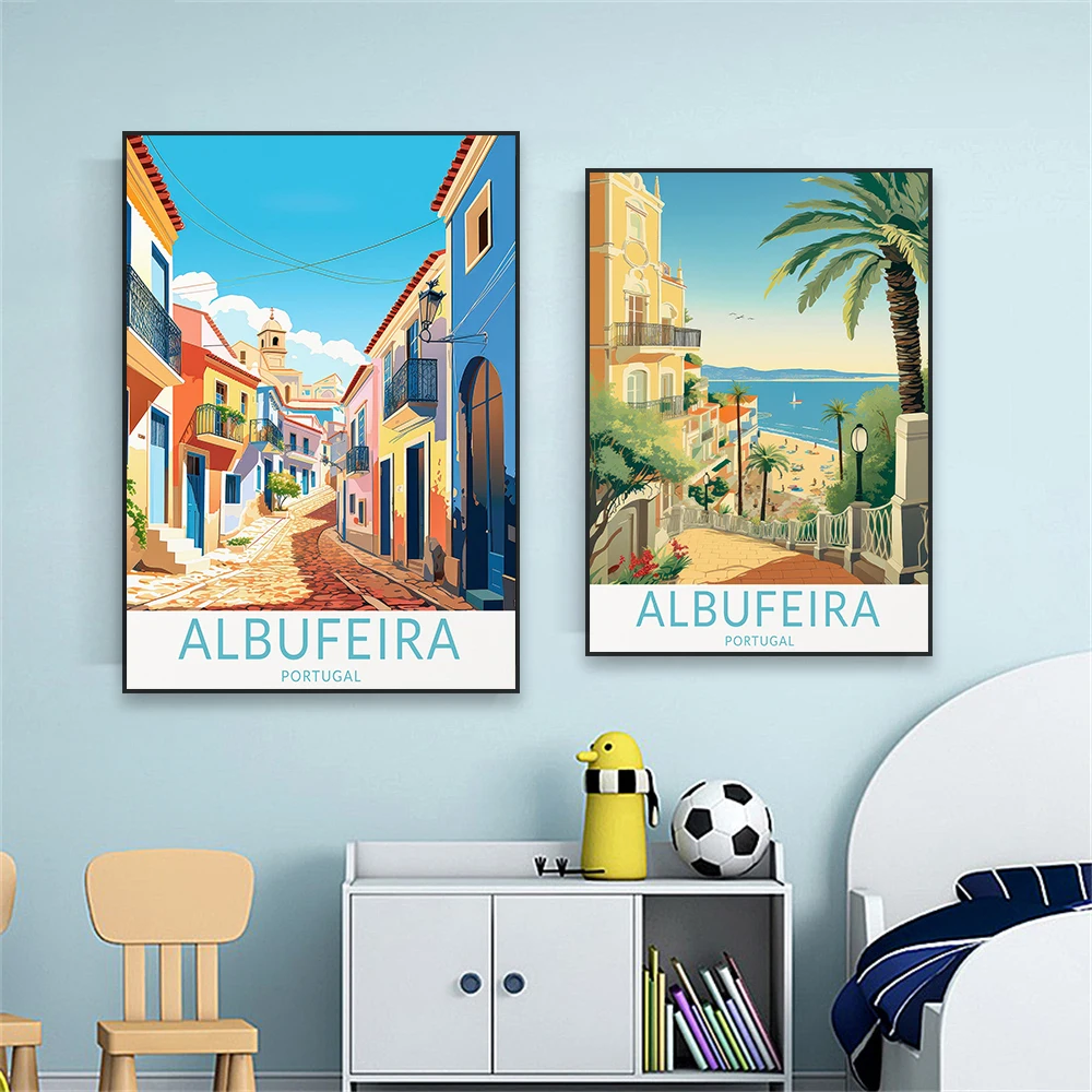 Albufeira Portugal Travel Poster Colorful Albufeira Coast Prints Nature City Minimalist Cityscape Landscape Canvas Painting Art
Albufeira Portugal Travel Poster Colorful Albufeira Coast Prints Nature City Minimalist Cityscape Landscape Canvas Painting Art